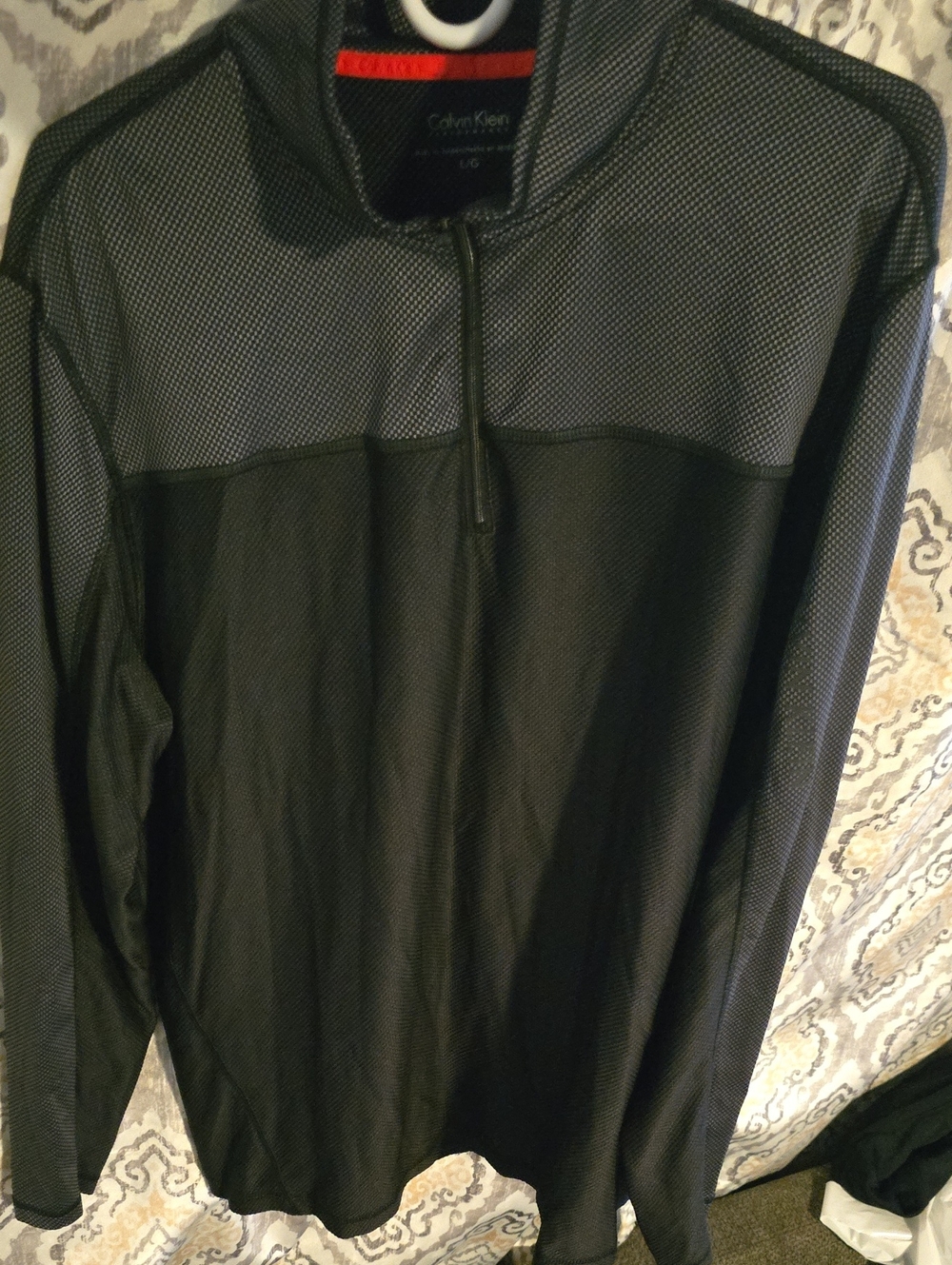 Calvin Klein Black & Charcoal Quarter Zip Pullover